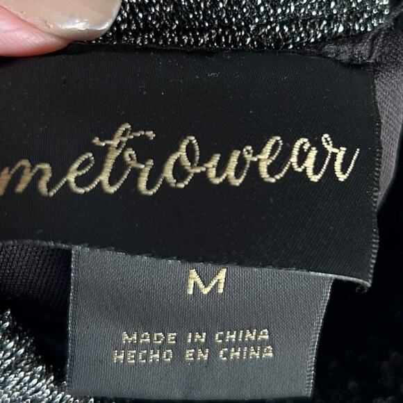 Women's Metrowear Silver Metallic Pleated Party Cocktail Midi Skirt Size Medium - Picture 3 of 3